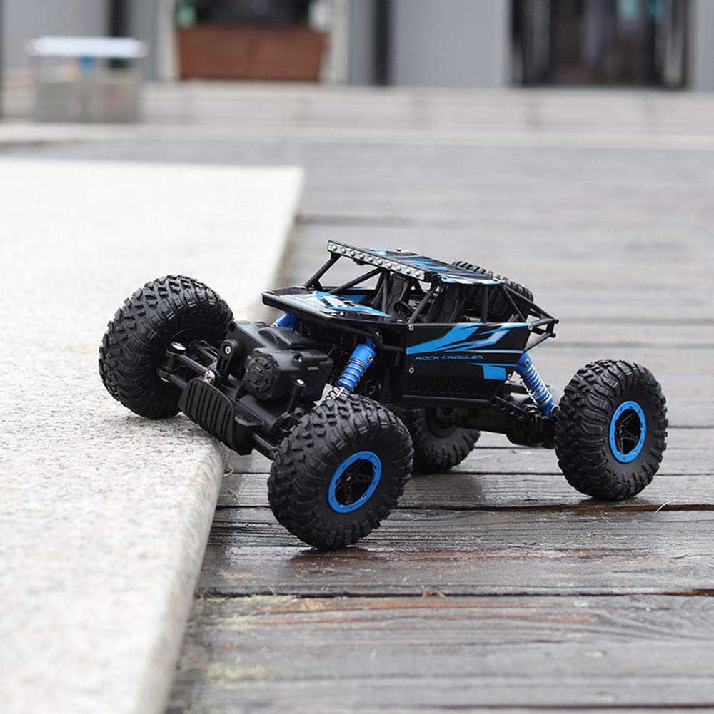 Cherry 2.4GHZ 1:18 Remote Control Car, 4WD RC Rock Crawlers Double Motors Drive Bigfoot Cars Climbing Off Road Vehicle Toy RC Car Blue Color