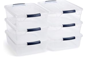 Rubbermaid Cleverstore 17 Qt Clear Storage Bins with Lids, 6-Pack, Stackable, BPA-Free, Made in USA
