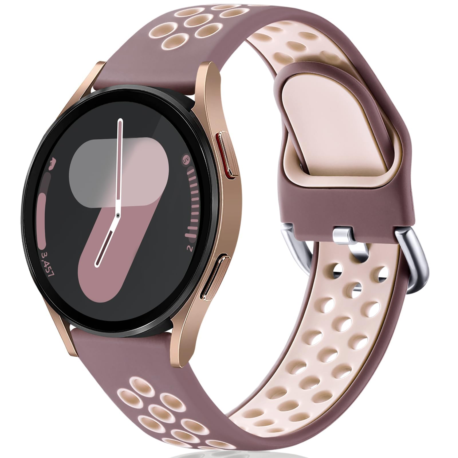 Lerobo Bands Compatible with Samsung Watch Bands for Women Men Galaxy Watch 7 6 5 4 Band 40mm 44mm/Active 2 Watch Bands/Watch 4 6 Classic 46mm 42mm, 20mm Sport Silicone Breathable Watch Band