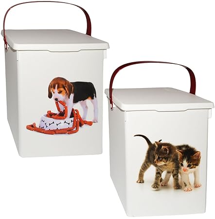 alles-meine.de GmbH 1 Stück _ Futterbox / Futterdose - süße Haustiere - für Tierfutter - Katzenfutter - Hundefutter - 5 Liter