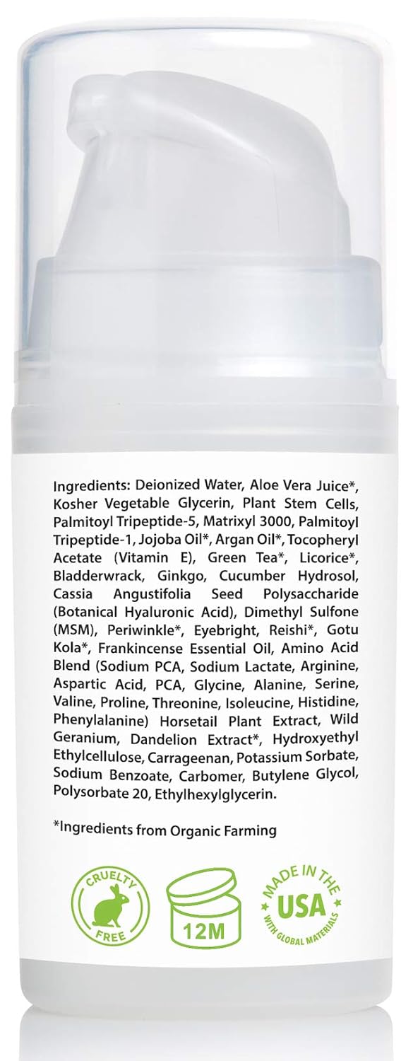 Eye Cream Gel for Dark Circles and Puffiness with Peptides & Hyaluronic Acid.5 fl. oz.: Beauty