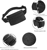 Hongking Bumbags Waist Fanny Pack Adjustable Belt for Sport Hiking Black view 3