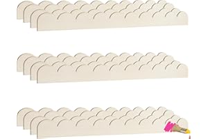 HEONAY Scalloped Decorative Wood Trim Unfinished Scalloped Wood Molding DIY Wooden Moulding Trim for Home Wall Window Cabinet Shelf Door Frames Decoration (15.75in x 1.57in, 12 Pack)
