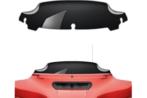Amazicha Black 4.5" Wave Windshield Windscreen Compatible for Harley Davidson Touring Electra Glide Street Glide 2014 2015 2016 2017 2018 2019 2020 2021 2022 2023