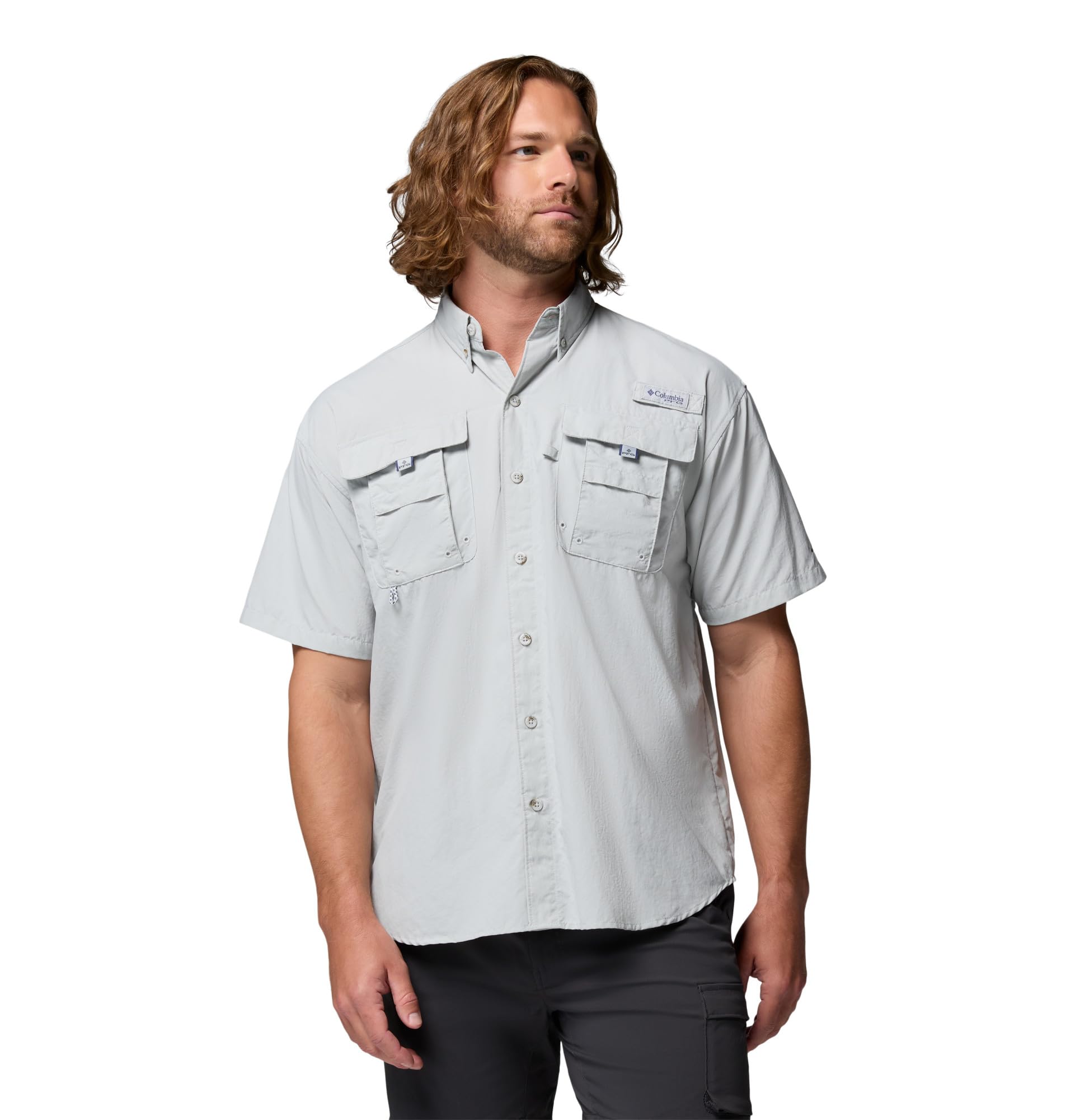 Columbia Mens PFG Bahama II Short Sleeve Fishing Shirt, Cool Grey, X-Small Image
