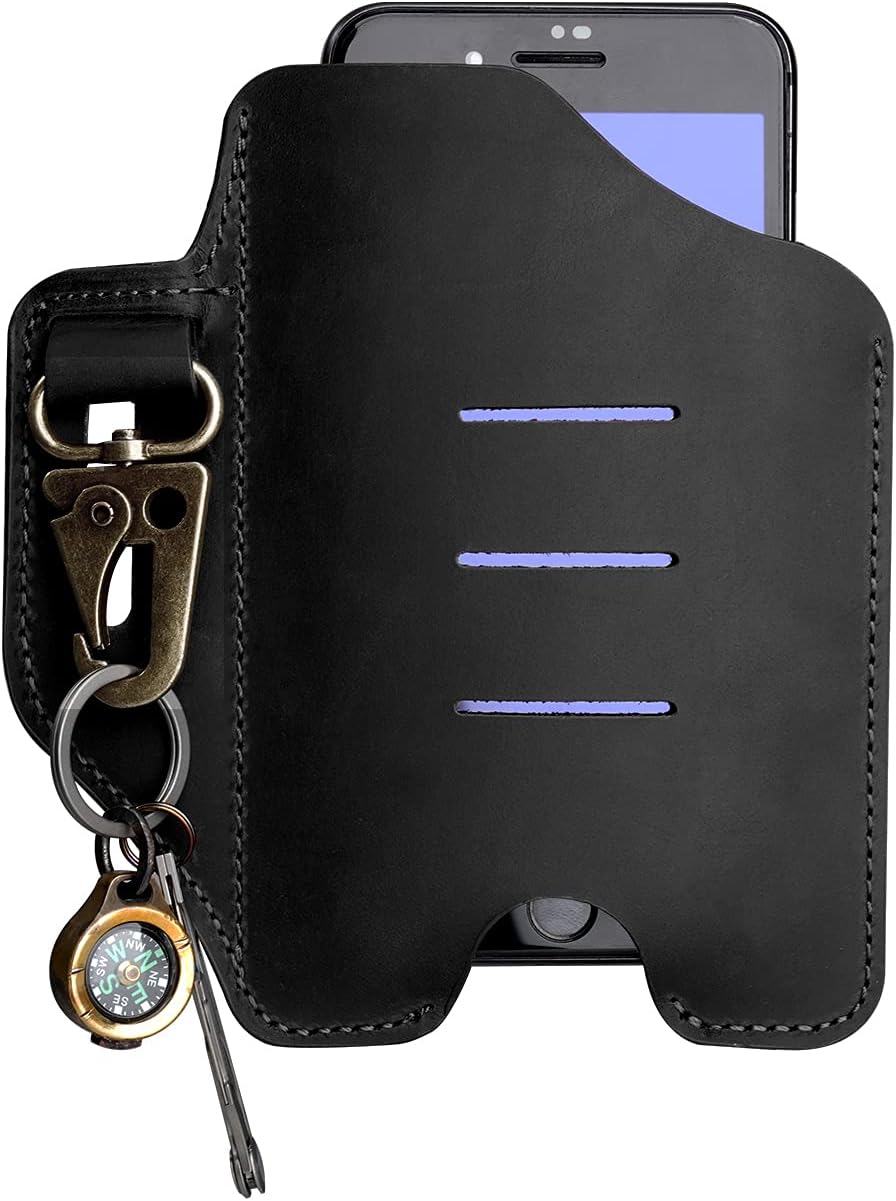 VIPERADE PJ20 Cell Phone Holsters, Universal Leather Phone Holster with Key Holder, Phone Pouch
