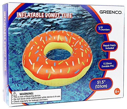 Greenco Giant Inflatable Donut with Sprinkles Float