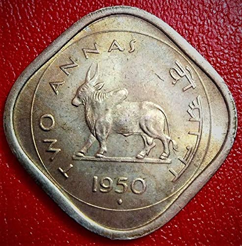 Aranyak Hobby Rare Two Annas 1950 UNC Coin for Collection