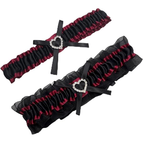 Amazon.com: MERRYJULY Wedding Garter Set Red and Black Satin Band Prom  Bridal Garter Belt Set for Bride (Red and Black, Free Size(14-21 inch)) :  Clothing, Shoes & Jewelry