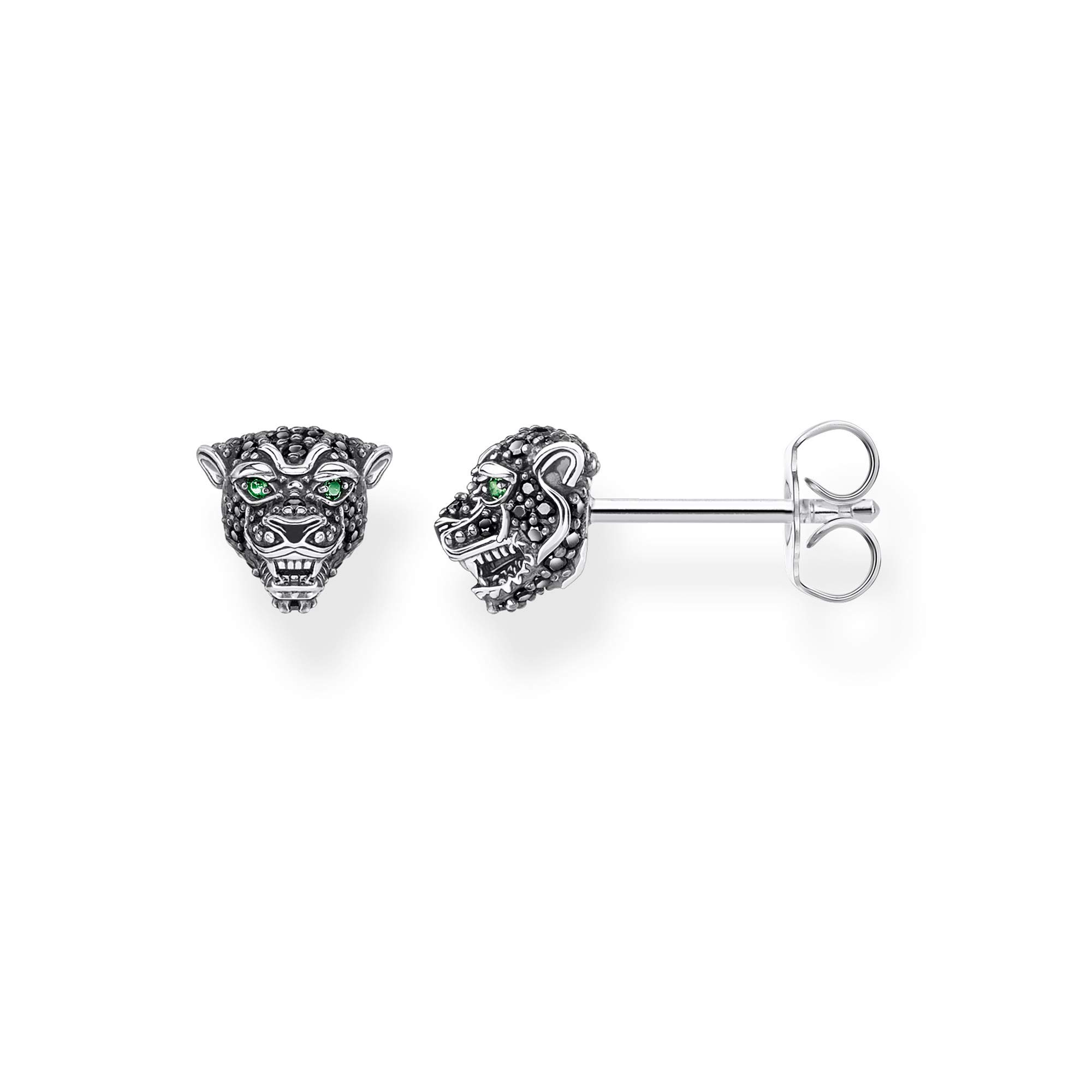 THOMAS SABO ear studs 925 Sterling Silver, Blackened, Cold Enamel