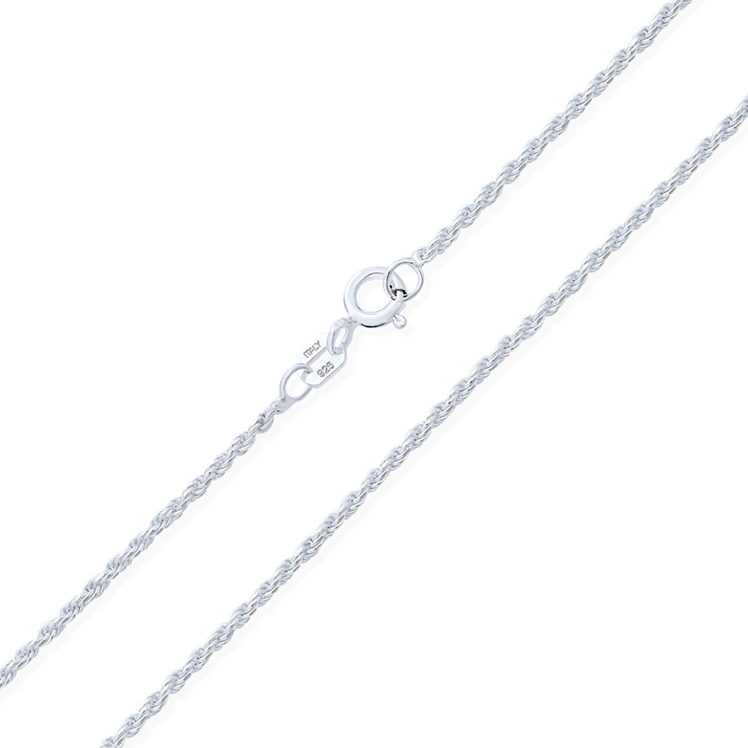 Bling Jewelry Rope Link Chain 2 MM 30 Gauge For Women Necklace .925 Sterling Silver Made In Italy 20 Inch