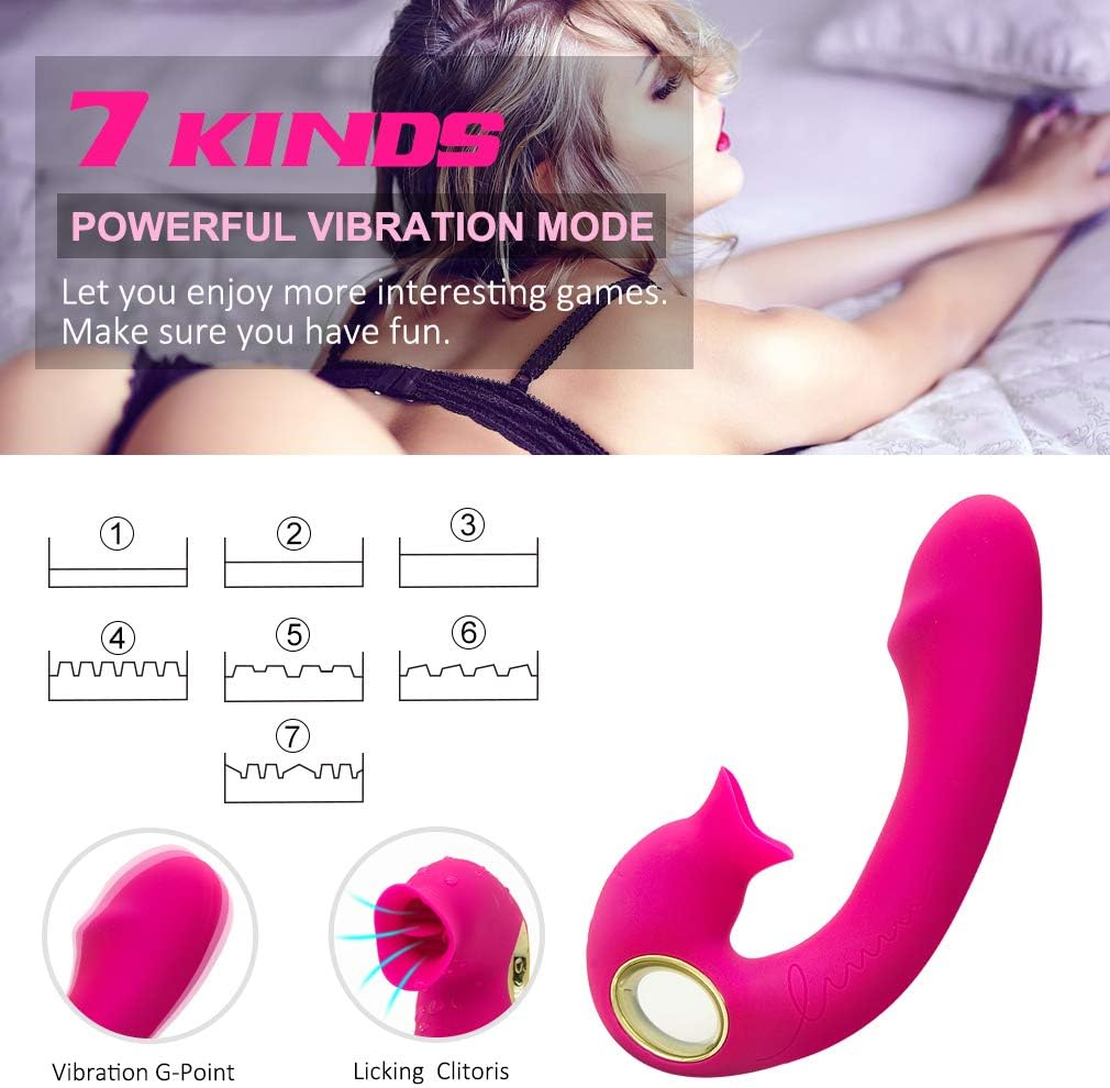 Cli^torial Sucking Toy for Women,10 Sucking Modes Tongue Vibrating Toy & Simulator with 20 Speed Vibration T-Shirt