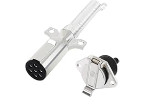 Dazakoot 7 Way Trailer Plug and Socket Set for Semi Truck, 7-Pin Trailer Connector, Heavy Duty Die Cast Plug and Socket Assembly, 7 Way Adapter for Semi Truck Tractor Trailer