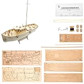 GAWEGM Wood Ship Model Building Kit - NOXS Greece Small Fishing Boat | For Adult, with barss accessories