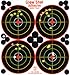 25 Pack - 4 Bullseye - Reactive Splatter Targets - Adhesive Multicolor Version- GlowShot - Gun and Rifle Targets