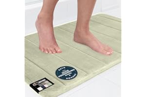 GORILLA GRIP Memory Foam Bath Mat, Soft Absorbent US Designed Bathroom Rug, Gripping Dots Machine Washable Bathmat, Cushioned Floor Mats, Shower Sink Rugs Room Décor Accessories, 24x17 Sage