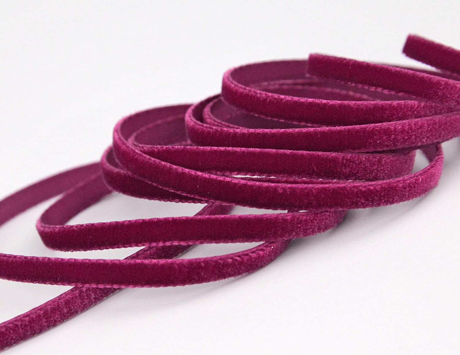 3 m x 9 mm Velvet Ribbon Wine Red (424 Wine) Decorative Ribbon Velour One Side Velvet Ribbon for Sewing Decoration