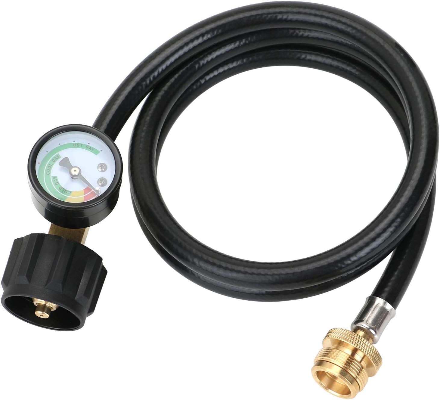 STYDDI 4 Feet Propane Hose Adapter with Propane Tank Gauge, Propane