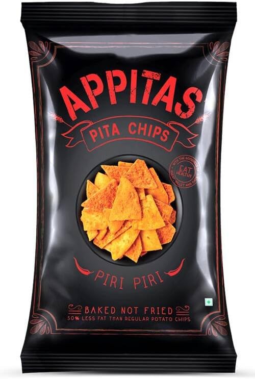Appitas Baked Multigrain Pita Chips - Piri Piri 150g (Pack of 2)