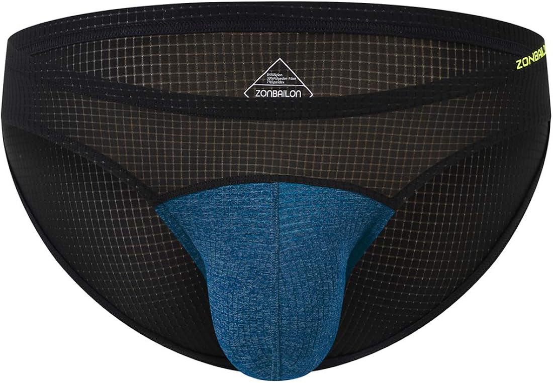 ZONBAILON Mesh Underwear for Men Briefs Enhancing Bulge Big Pouch Underpants Ultra Soft Stretch