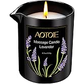AOTOIE Massage Oil Candle,8.1 oz Low Temp Body Oil Candles for Massage Therapy, Moisturising Luxurious Relaxing Body Safe Soybean Wax Massage Candles for Home SPA (Lavender)