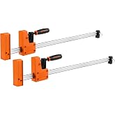 Jorgensen 24-inch Bar Clamps Set, 2-pack Cabinet Master 90&deg; Parallel Clamps | Steel Jaw Bar Clamps for Woodworking, 1500 lbs Clamping Force