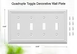 OKAWYC Quadruple Toggle Light Switch Cover Adler