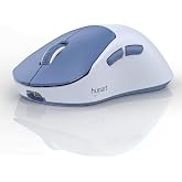 hunart H6 49g Wireless Mouse, Bluetooth &amp; 2.4GHz, Rechargeable, Blue | Silent Clicks, USB-C Charging, Two Ways to Connect, Lightweight Right-Hand Ergonomic Comfort, For Laptop, MacBook, Office