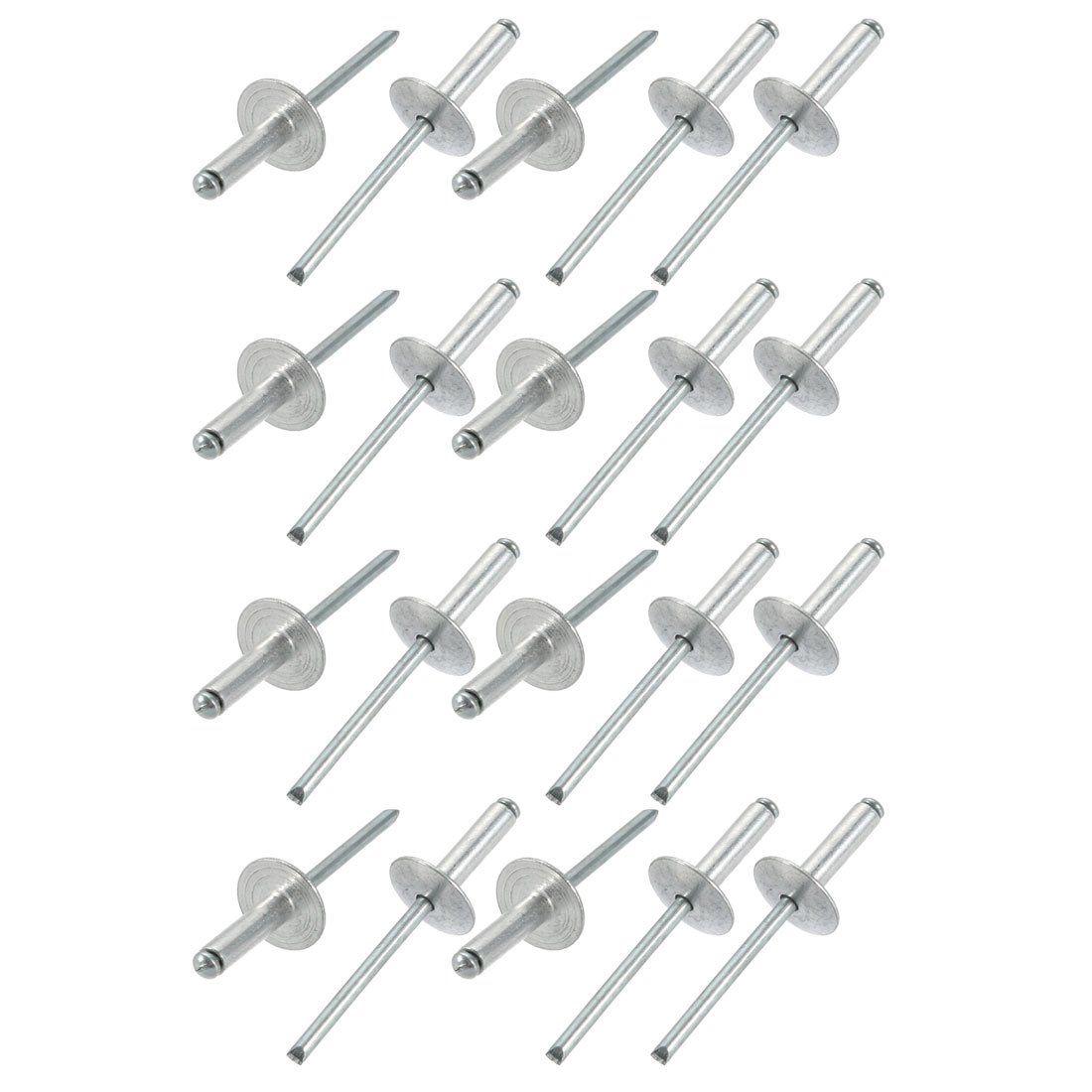 Sourcingmap 20 Pcs 5mm x 18mm Aluminum Open End Large Flange Blind Rivets
