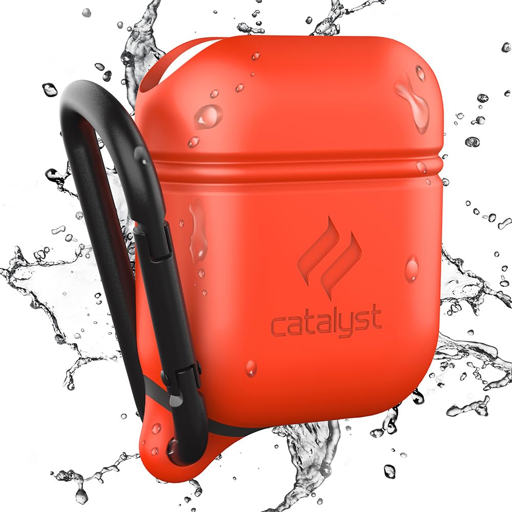 Catalyst Waterproof Case for AirPods 2nd Generation and AirPods 1st Generation - Wireless and USB-C Charging High Drop Protection AirPods Gen 2 and Gen 1 Case with Carabiner, One Piece Design
