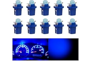 OtpOutopa Guage Cluster Speedometer Light Bulbs Super Bright 17 18 27 37 58 86 2721 Bulb T5 B8.5d COB 1SMD Led Dashboard Dash Cluster Speedmeter Instrument Panel LED Light Bulbs (Blue,10PCS)