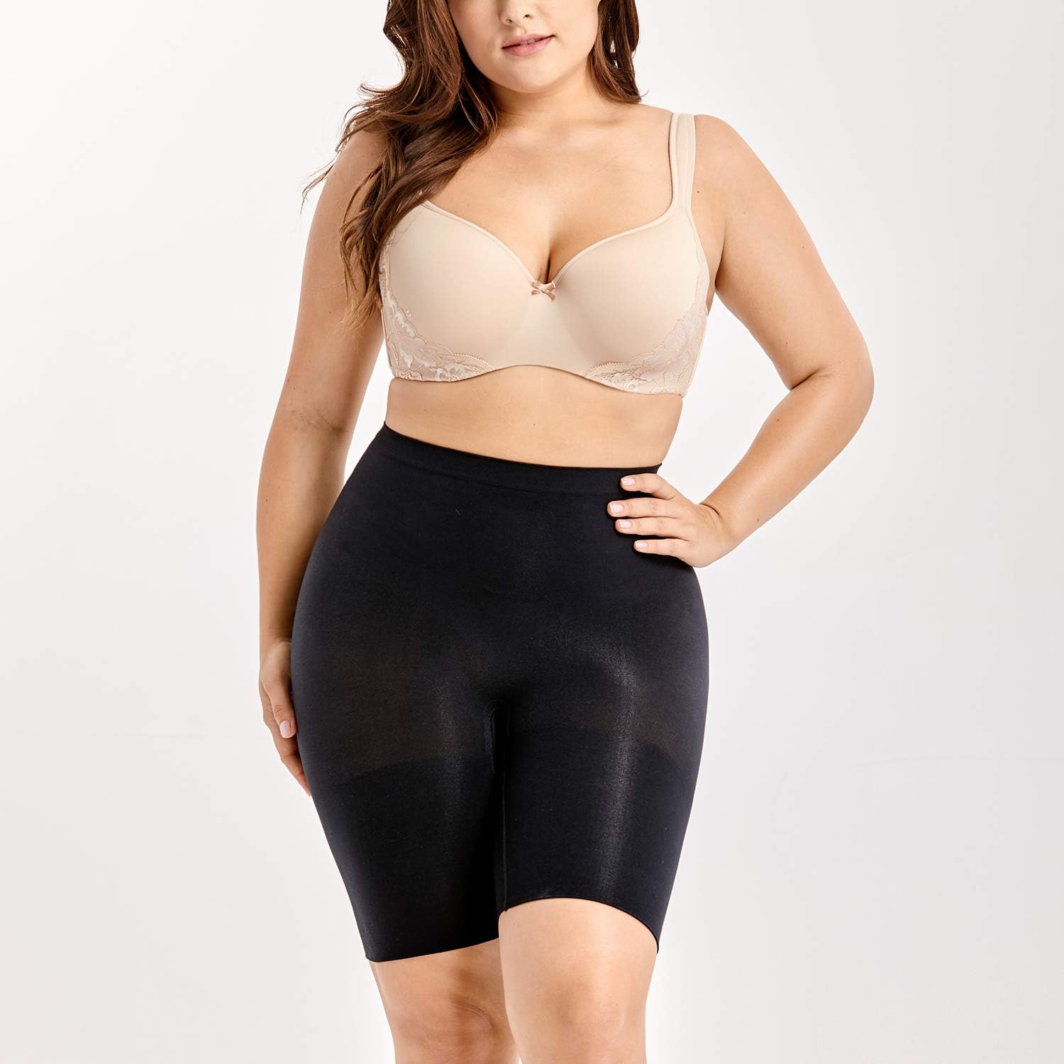 DELIMIRA Women's Tummy Control Shapewear Thigh Slimmer Shorts High Waist at  Women’s Clothing store