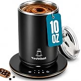 YesWhat Heating and Stirring Mug, Black, 10 oz | 3-Level Smart Warming &amp; 8hr Auto Shutdown, Detachable Desk Base for Office &amp; Great Gift
