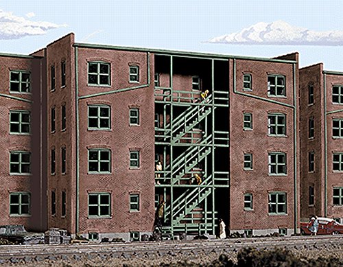 Walthers Cornerstone Series Kit HO Scale Parkview Terrace Apartment Back Tuscan