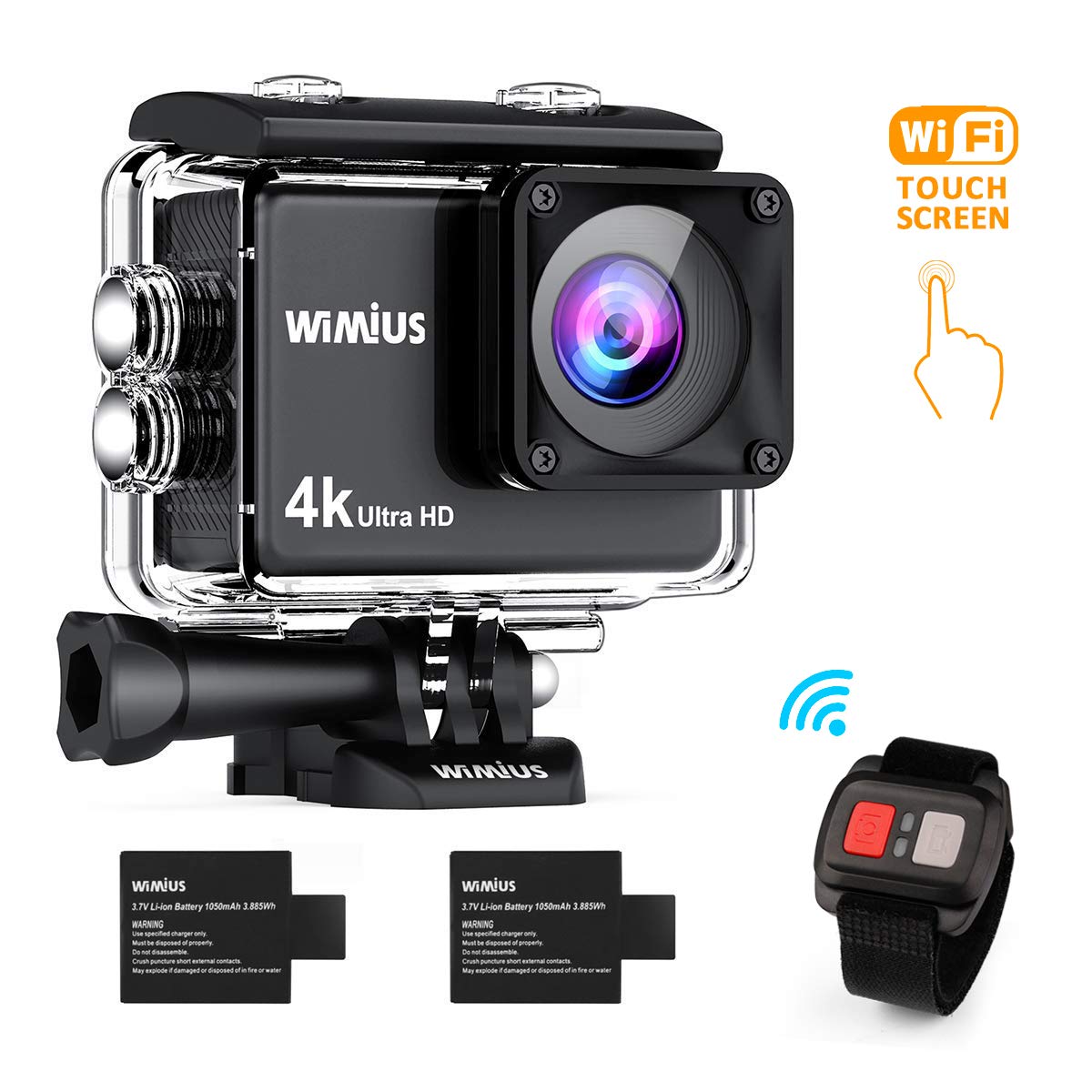 WiMiUS 4K Sports Action Camera Touchscreen HD 16MP