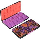 PERFECTSIGHT Switch Game Case Compatible with Nintendo Switch OLED & Switch Lite, 24 Switch Game Holder, Cute Switch Game Card Case Cartridge with 24 Slots Game Card Storag, Red and Purple