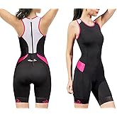 Women's Triathlon Suit One-Piece Sleeveless Tri Suit Padded Quick-Dry Slimming for Running Swimming Cycling