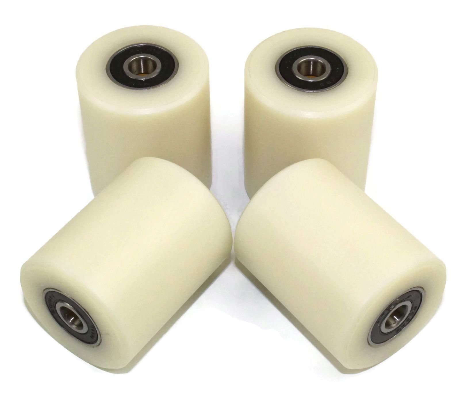 4 Pieces Nylon Polyamide Rollers 40 mm diameter 50 mm wide 8 mm bearing Precisely Machined in the EU (40-50-8)