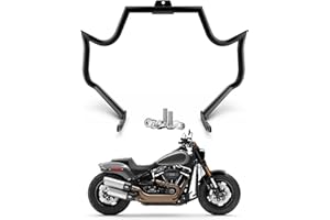 totiancong Engine Guard Crash Bar Highway Bar for Harley Davidson Softail FL Deluxe Fat Boy Slim Heritage Springer Classic Cross Bones 2000-2017 (Black)