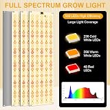 OFFCUP Grow Lights 4 Panels 540 LEDs Full Spectrum 5000K with Timer 3/9/12H view 5