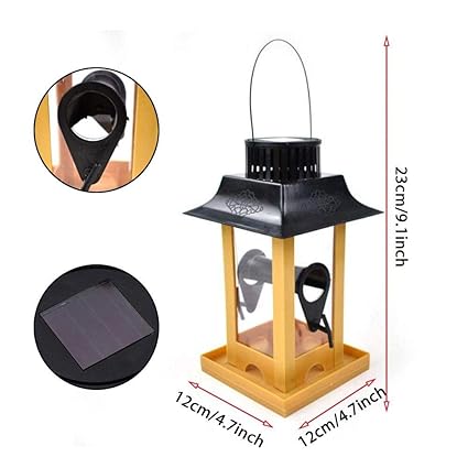 Amazon Com Auoker Hanging Bird Feeder Solar Power Led Lighting