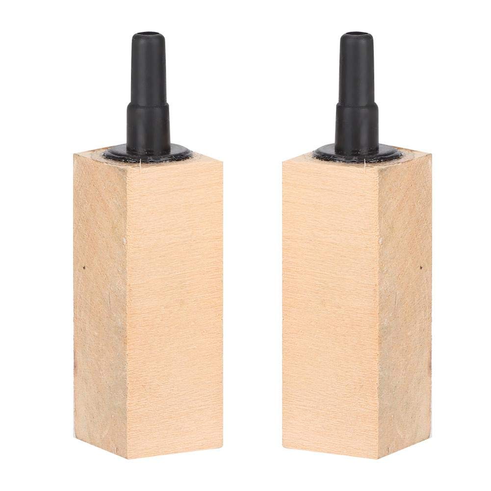 Pssopp 2Pcs/Set Natural Wooden Air Bubble Stone Diffuser Air Pump Accessories Air Stone Cylinder Fine Bubbles for Aquarium Fish Tank (S)