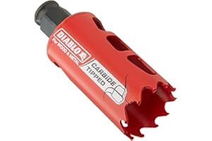 Diablo Carbide Teeth Hole Saw for Wood and Metal - Fits with Snap-Lock Plus Mandrel System, Tool-Free Plug Ejection - 1-3/8" Diameter, 2-3/8" Length - DHS1375CT