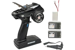 DUMBORC X6 6 Channel Transmitter and Receiver With Battery Remote and X6F X6FG Built-in Gyro Mixed Mode Controller for RC Car/Boat/Tank