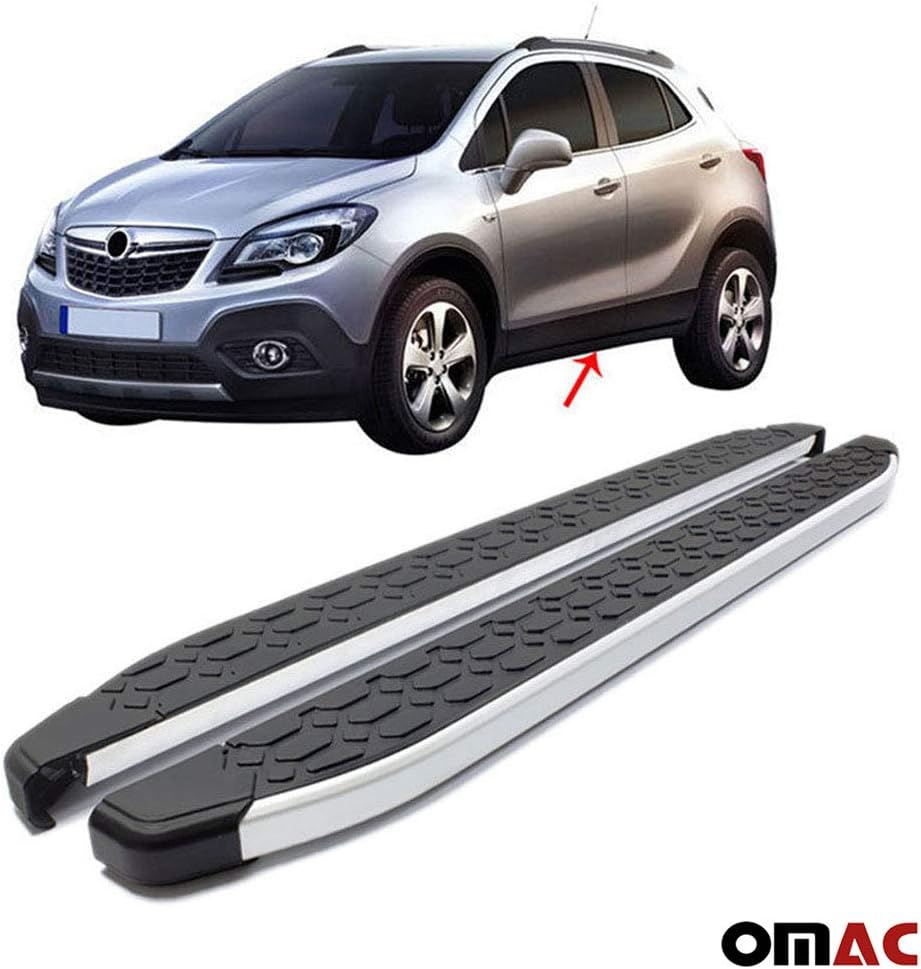 Amazon Omac Usa サイドステップレール ランニングボード 2個 Alu Nerf バー Buick Encore Opel Mokka 13用 外装 エアロパーツ 車 バイク
