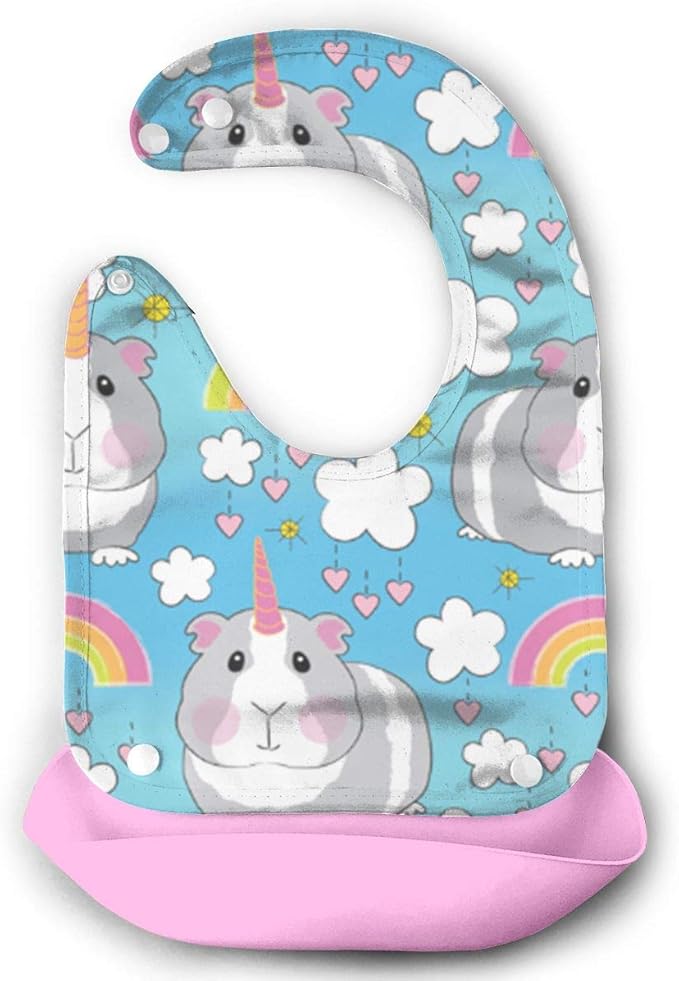 Amazon Co Jp Tosino かわいい モルモット ユニコーン 赤ちゃん 食事 エプロン シリコン 調節 防水 出産のお祝い 服 ファッション小物