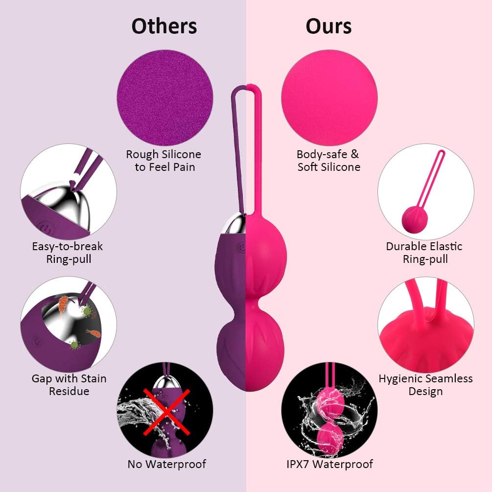 Kegel Balls Exercise Weights for Tightening, 3 in 1 Ben Wa Balls for Women with Remote and 10 Vibration Modes, for Beginners & Advanced Bladder Control & Pelvic Floor Exercise, USB Charging: Health & Personal Care