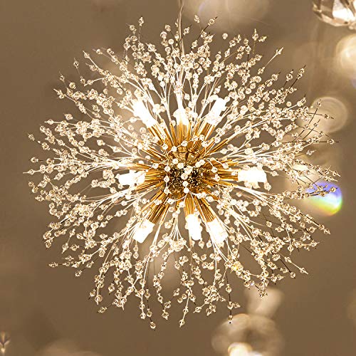 Garwarm Modern Firework Chandeliers,Crystal Chandelier Pendant Lighting,Ceiling Lights Fixtures for Living Room Bedroom Restaurant,9-Light