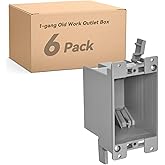 Togalonn Old Work Box 1 Gang, 14 CU. in. Drywall Electrical Box, PVC, UL Listed, 6 Pack