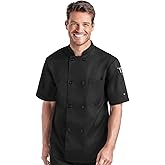 On The Line Men's Chef Coat - Double Breasted, Short Sleeve Kitchen Jacket